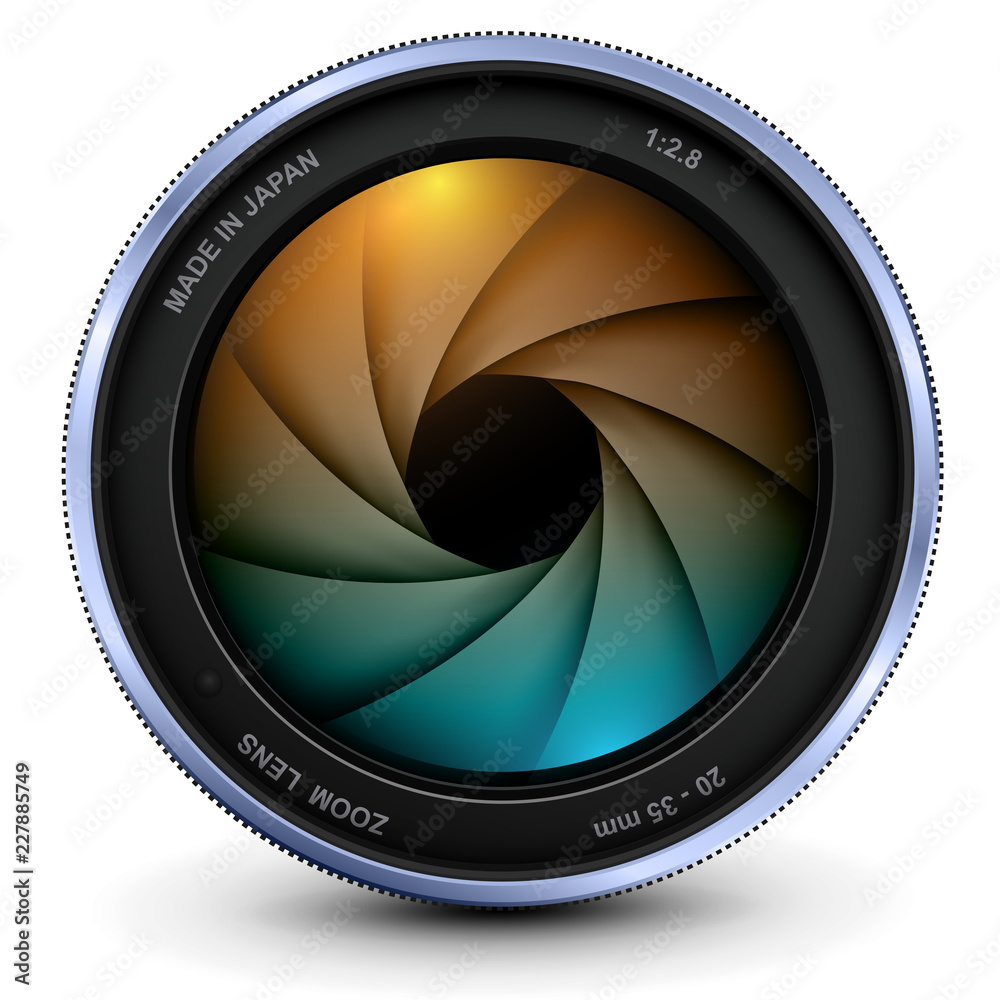 Poster camera photo lens with shutter