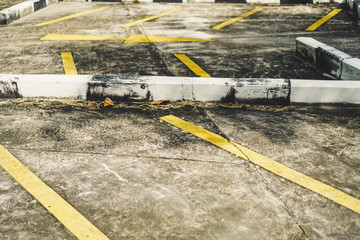 Parking lot for motorcycle and bicycle with yellow line background.