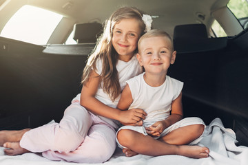 Portrait of Happy Little Kids