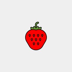 Strawberry flat vector icon