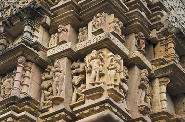 VISHWANATH TEMPLE, South Wall - Sculptures, Western Group, Khajuraho, Madhya Pradesh, UNESCO World...