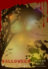 Abstract of Halloween to be the Spooky or The Horror  Banner Template Scene Background, Vector and illustration, eps 10