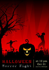 Abstract of Halloween to be the Spooky or The Horror  Banner Template Scene Background, Vector and illustration, eps 10