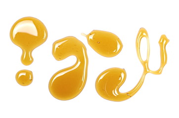 Fototapeta premium Honey isolated on white background, top view
