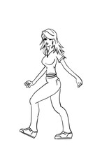  young woman walking