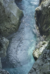 Great Gorge of river Soca in Triglav National Park, Slovenia