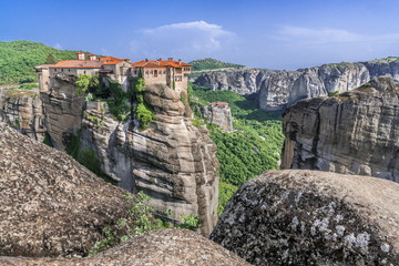 Fototapeta na wymiar Monastery in the rocks in Central Greece