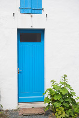 Blue door in France