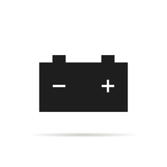Car battery icon with shadow