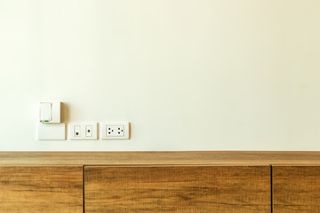 Space for electricity appliance and cable tv.