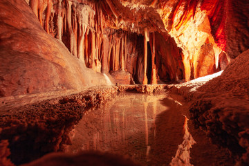 Beautiful section of an underground cave in Australia