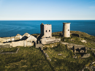 Fototapeta na wymiar Aerial view of the old lighthouse in Cape Clear Island