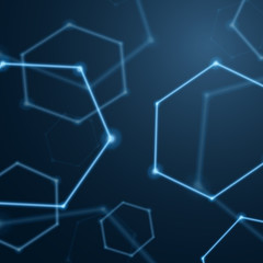 Abstract hexagon background, molecular sci fi scientific design. Graphic concept for your design