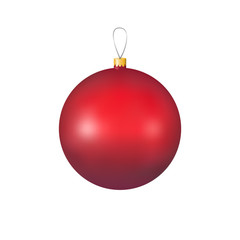 Red glass Christmas ornaments ball for decorations and design.