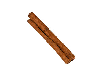 Brown cinnamon stick isolated on a white background