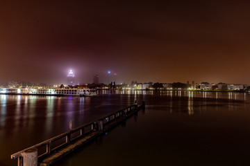 Fototapeta na wymiar Amsterdam port at night
