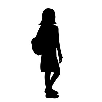 recommend clip art: silhouette girl with backpack going