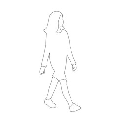 white background, isolated, sketch girl goes