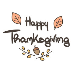 Fototapeta na wymiar cute hand drawn lettering happy thanksgiving vector design for greeting cards and poster