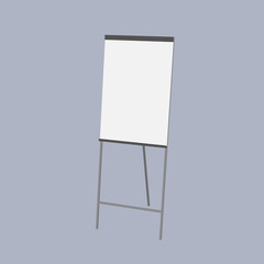 Empty flip chart. 3d Vector illustration