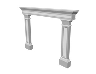 Obraz premium Arch from pilasters. Isolated on white background. 3d Vector illustration.