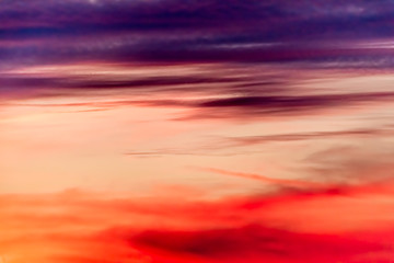 A divided sky in purple and red