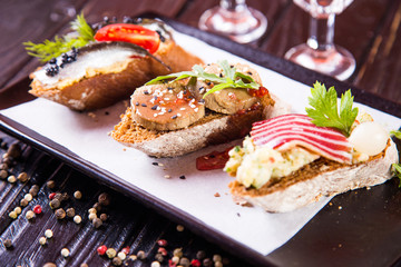 bruschetta in restaurant