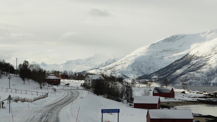 Norway. Landscape in wintertime on the Vesteralen.