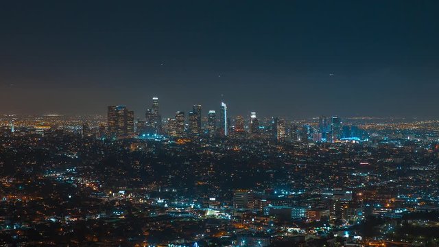 Los Angeles downtown timelapse in the evening