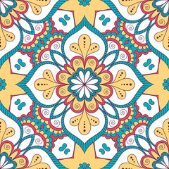 Hand drawn ornamental seamless pattern