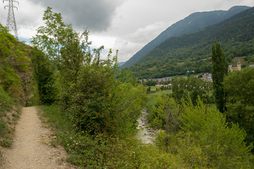 Fototapeta premium Road through vielha in the valley of aran