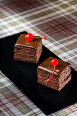 chocolate cake with cherry