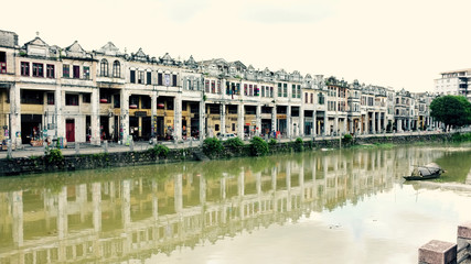 Naklejka premium Chinese village view