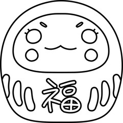 Monochrome Cute Japanese dumpling