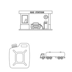 Vector design of oil and gas icon. Collection of oil and petrol stock vector illustration.