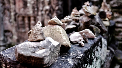 Naklejka na ściany i meble Zen stones at Angkor Wat