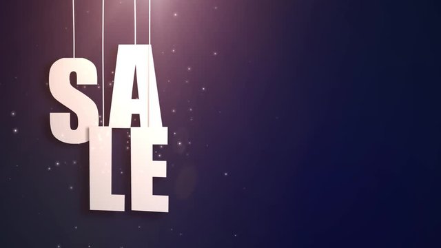 sales letter just hung on string with beautyful blue background