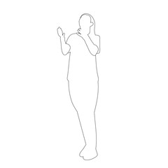 vector, on white background, sketch girl