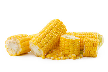 Corn on a white background