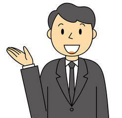 人物 黒いスーツの男性 指をさす喪服 礼服 