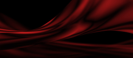 Red luxury fabric background with copy space
