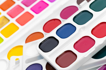 Set of watercolor paints