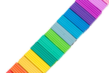 plasticine colorful sticks isolated over white background