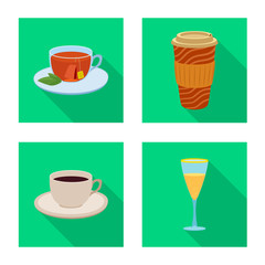 Vector design of drink and bar icon. Collection of drink and party stock vector illustration.