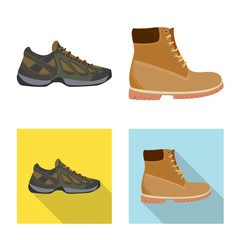 Vector design of shoe and footwear symbol. Collection of shoe and foot vector icon for stock.
