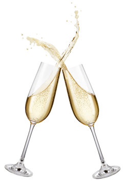 Naklejka champagne glasses making toast
