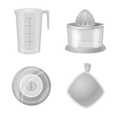 Vector design of kitchen and cook sign. Collection of kitchen and appliance stock vector illustration.