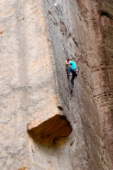 Sandstone climbers at Adrspach-Teplice Rocks, Czech Republic