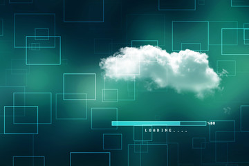 Fototapeta na wymiar 2d rendering Cloud computing