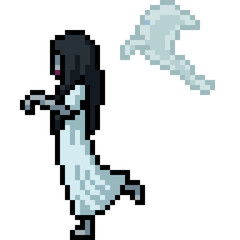 Fototapeta premium vector pixel art white lady
